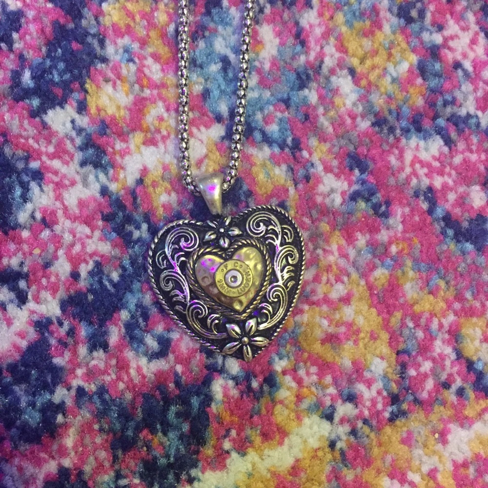 Heart 9mm Luger Bullet Necklace